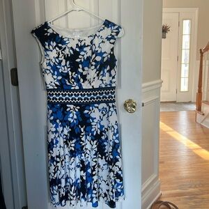 Black and blue floral dress